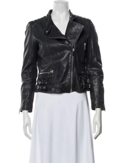 Pre-owned Barbara Bui Leather Biker Jacket In Black