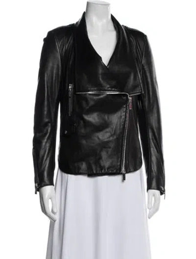 Pre-owned Barbara Bui Leather Biker Jacket In Black