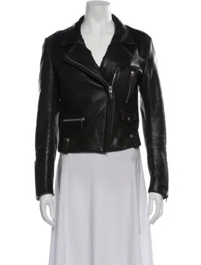 Pre-owned Barbara Bui Leather Biker Jacket In Black