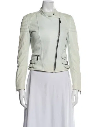 Pre-owned Barbara Bui Leather Biker Jacket In Green