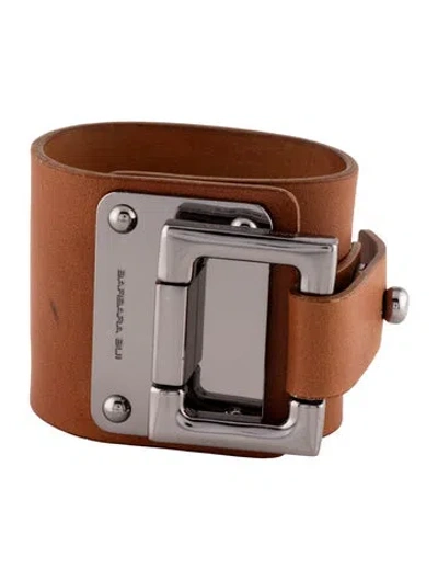 Pre-owned Barbara Bui Leather Buckle Wrap Bracelet In Multicolor