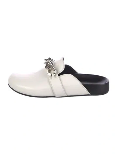 Pre-owned Barbara Bui Leather Chain-link Accents Mules In White