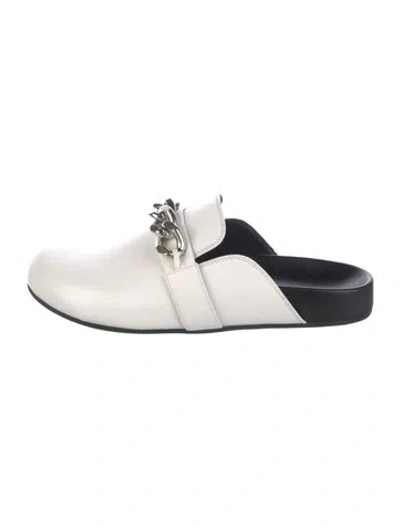 Pre-owned Barbara Bui Leather Chain-link Accents Mules In White