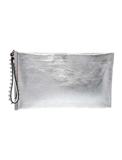 Pre-owned Barbara Bui Leather Clutch In Silver