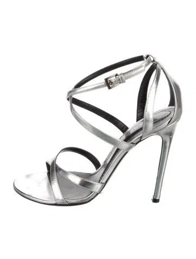 Pre-owned Barbara Bui Leather Gladiator Sandals In Silver