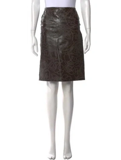 Pre-owned Barbara Bui Leather Knee-length Skirt In Brown