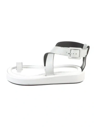 Pre-owned Barbara Bui Leather Slingback Sandals In White