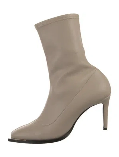 Pre-owned Barbara Bui Leather Sock Boots In Gray