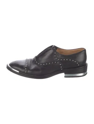 Pre-owned Barbara Bui Leather Studded Accents Oxfords In Black