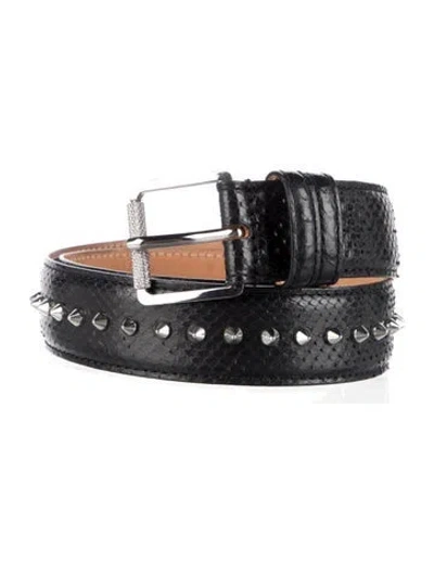 Pre-owned Barbara Bui Leather Studded Accents Waist Belt In Black