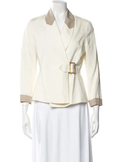 Pre-owned Barbara Bui Linen Blazer In White