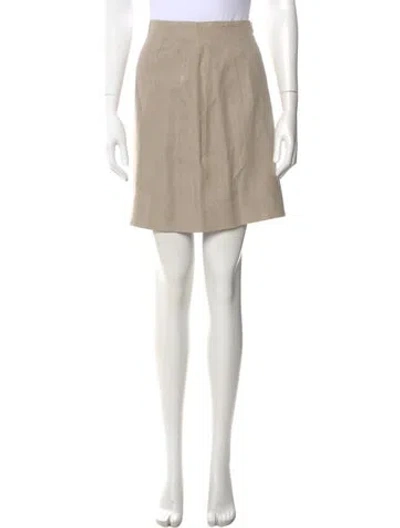 Pre-owned Barbara Bui Linen Mini Skirt In Neutral