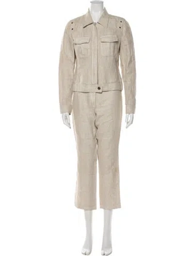 Pre-owned Barbara Bui Linen Pantsuit In Neutral