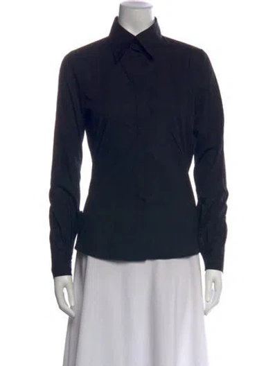 Pre-owned Barbara Bui Long Sleeve Button-up Top In Blue
