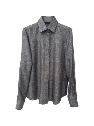 Barbara Bui Marl-effect Concealed-fastening Shirt In Gray