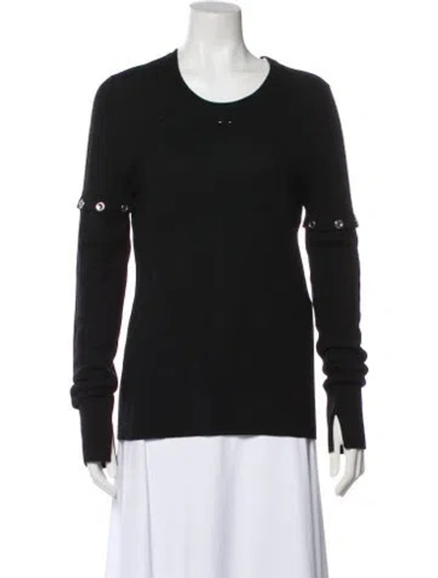 Pre-owned Barbara Bui Merino Wool Crew Neck Sweater W/ Tags In Black