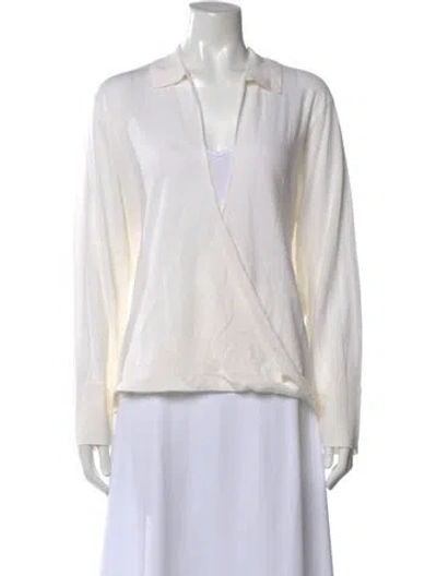 Pre-owned Barbara Bui Merino Wool Long Sleeve Top W/ Tags In Neutral