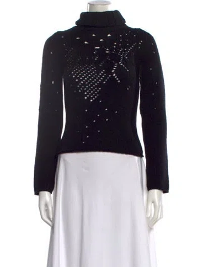 Pre-owned Barbara Bui Merino Wool Turtleneck Sweater In Black