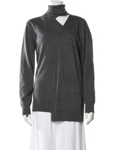 Pre-owned Barbara Bui Merino Wool Turtleneck Sweater In Gray