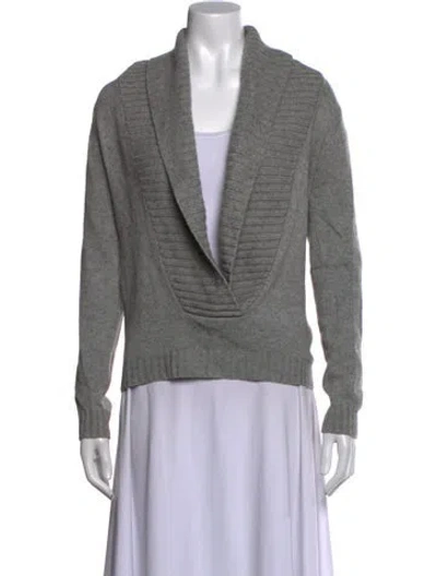 Pre-owned Barbara Bui Merino Wool V-neck Sweater In Grey