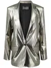 Barbara Bui Metallic-effect Single-breasted Blazer In Silver