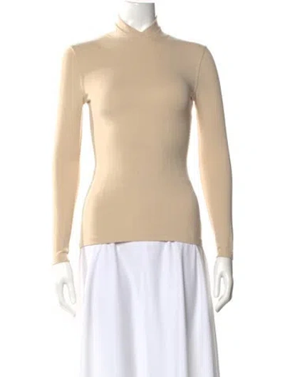 Pre-owned Barbara Bui Mock Neck Long Sleeve Top In Neutral