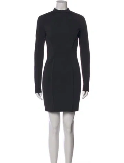 Pre-owned Barbara Bui Mock Neck Mini Dress In Gray
