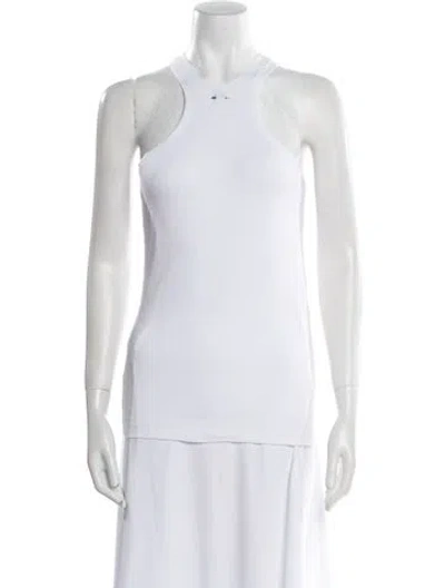 Pre-owned Barbara Bui Mock Neck Sleeveless Top In White
