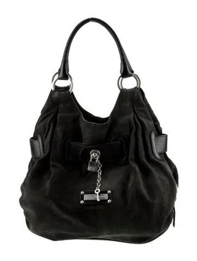 Pre-owned Barbara Bui Nubuck Hobo In Gray