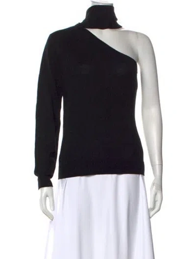 Pre-owned Barbara Bui One-shoulder Long Sleeve Top In Black
