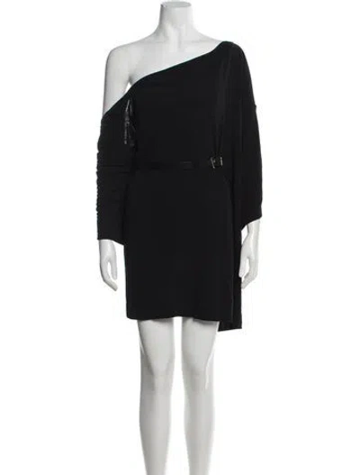 Pre-owned Barbara Bui One-shoulder Mini Dress In Black