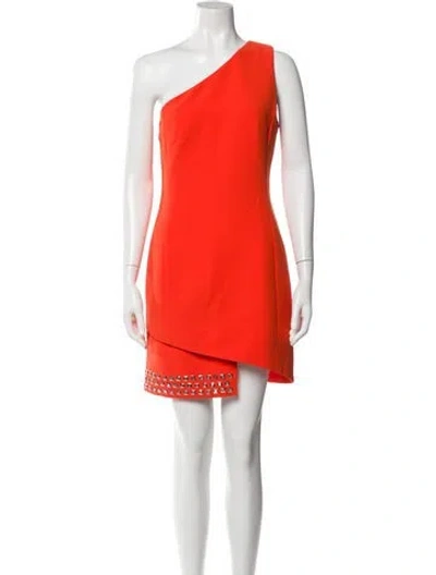 Pre-owned Barbara Bui One-shoulder Mini Dress In Orange