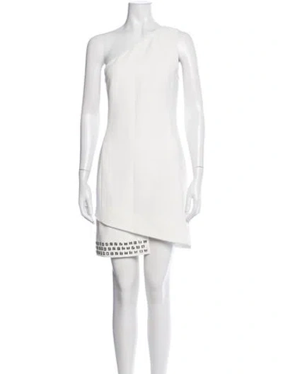 Pre-owned Barbara Bui One-shoulder Mini Dress In White