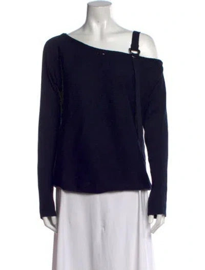 Pre-owned Barbara Bui One-shoulder Sweater In Blue