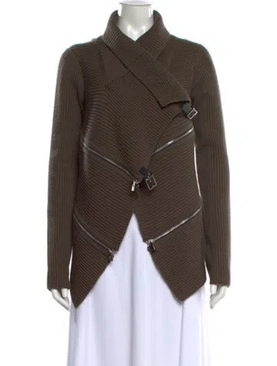 Pre-owned Barbara Bui Open Front Sweater In Brown