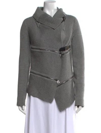 Pre-owned Barbara Bui Open Front Sweater In Gray