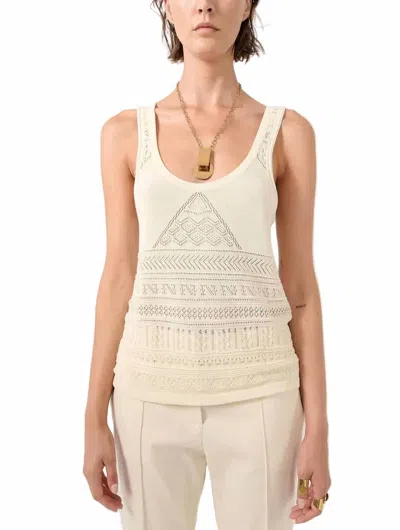 Barbara Bui Open Knit Tank Top In Off White In Neutral