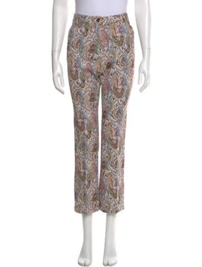 Pre-owned Barbara Bui Paisley Print Straight Leg Pants In Multi