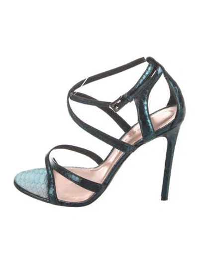 Pre-owned Barbara Bui Patent Leather Sandals In Blue