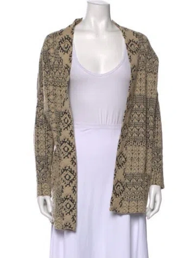 Pre-owned Barbara Bui Patterned Open Front Sweater In Neutral
