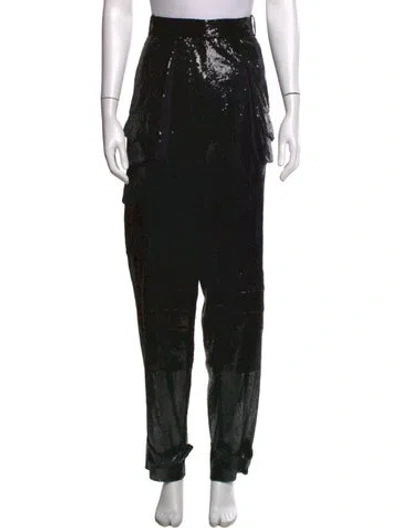 Pre-owned Barbara Bui Patterned Straight Leg Pants W/ Tags In Black