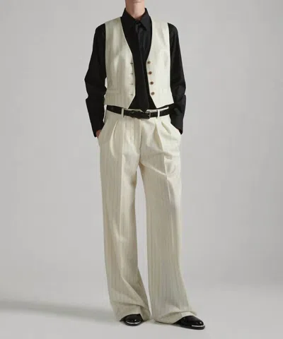 Barbara Bui Pinstripe Flannel Suit Vest In White
