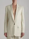 Barbara Bui Pinstripe Suit Jacket In White In White