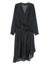 Barbara Bui Pinstriped Silk Dress In Black