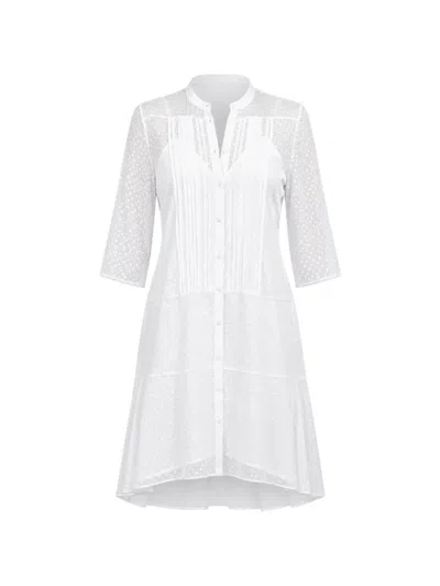 Barbara Bui Pintuck-detail Swiss-dot Dress In White