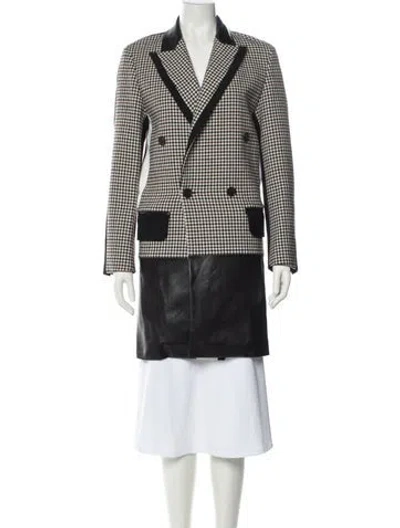 Pre-owned Barbara Bui Plaid Print Coat In Black