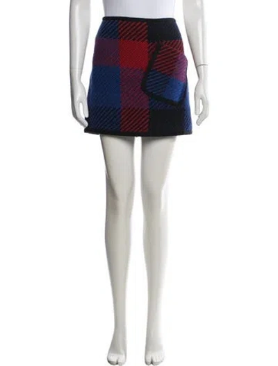 Pre-owned Barbara Bui Plaid Print Mini Skirt In Multicolor
