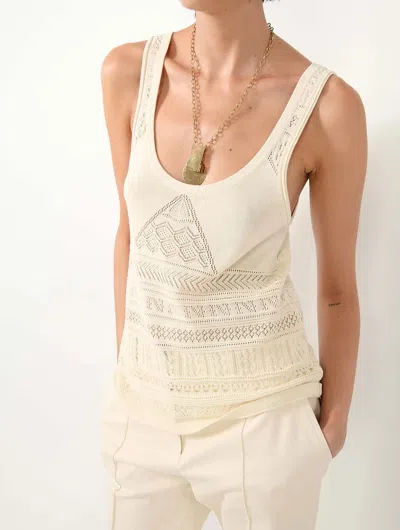 Barbara Bui Pointelle-knit Tank Top In Cream