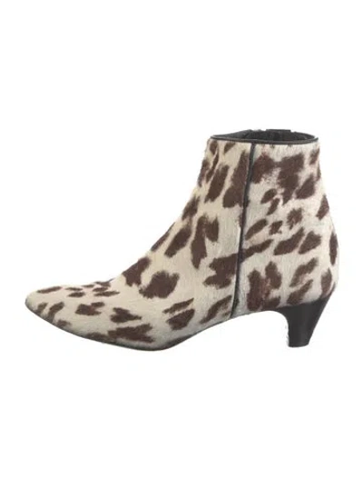 Pre-owned Barbara Bui Ponyhair Animal Print Boots In Multi