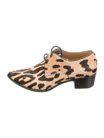 Pre-owned Barbara Bui Ponyhair Animal Print Pumps In Brown